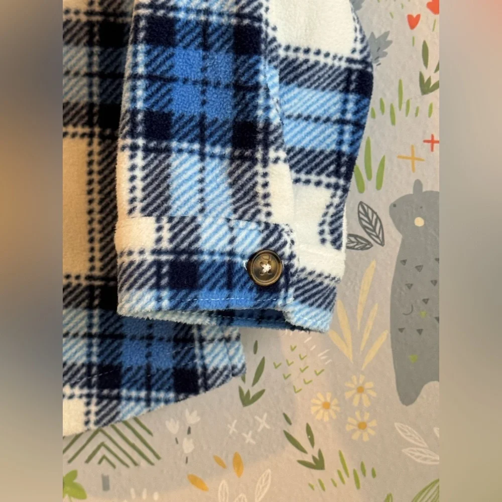 Carters 18 Month Blue Plaid Fleece Cozy Shacket (Shirt/Jacket) - BNWT